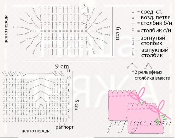 Схема вязания пинеток крючком