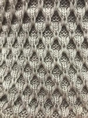 Узор «Ячейки» спицами, видео: | «Cells» knitting pattern