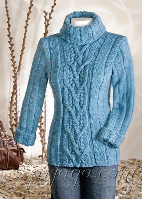 Пуловер для женщины спицами