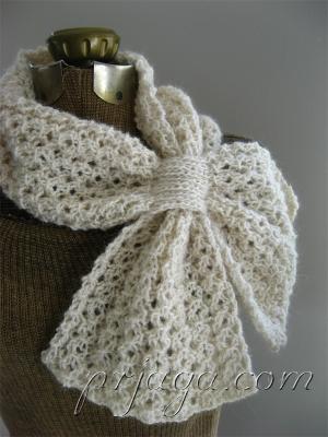 Вязание ажурных шарфов спицами