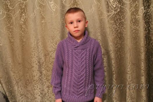 Пуловер для мальчика спицами