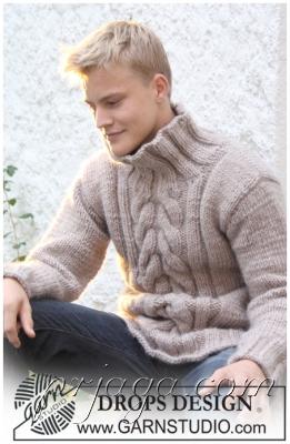 Пуловер мужской спицами