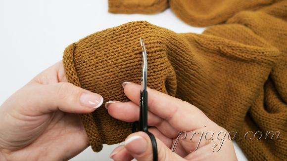 Как укоротить вязаное изделие