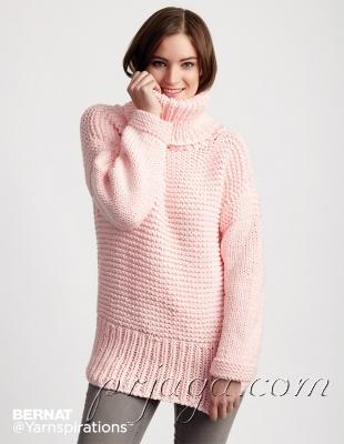 Нежно розовый свитер спицами