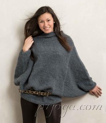 Пуловер – пончо спицами