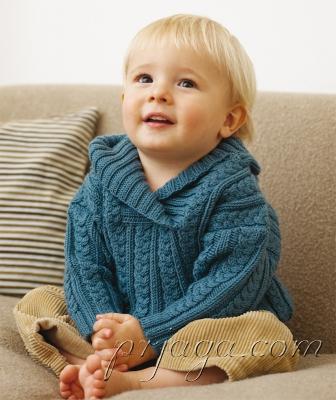 Пуловер спицами мальчику